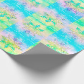  Pastel Rainbow Krawatte-Dye Snowflake Frohe Weihn Geschenkpapier (Ecke)