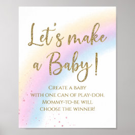 Pastel Rainbow Lasse ein Baby Shower Game Poster