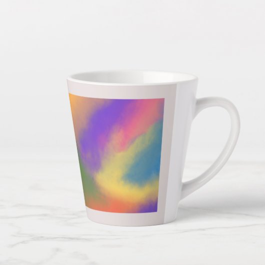 "Pastel Rainbow Latte Tasse - farbenfroh und stilv (Rechts)