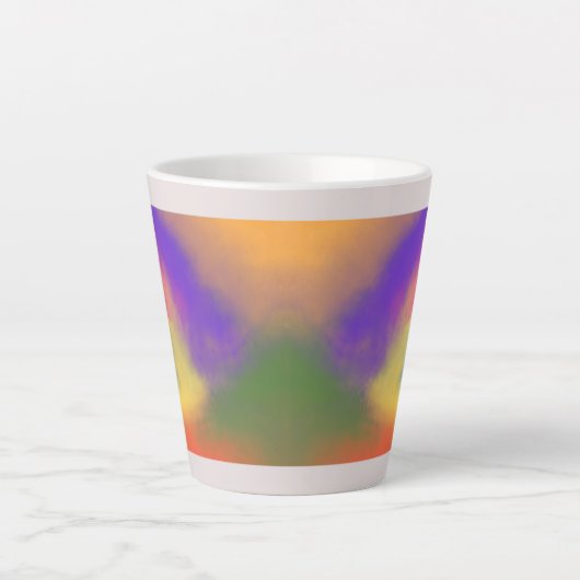 "Pastel Rainbow Latte Tasse - farbenfroh und stilv (Vorderseite)
