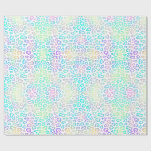 Pastel Rainbow Leopard Muster Geschenkpapier