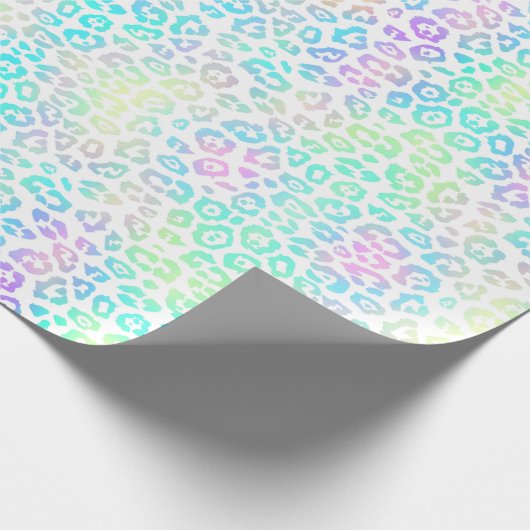 Pastel Rainbow Leopard Muster Geschenkpapier (Ecke)