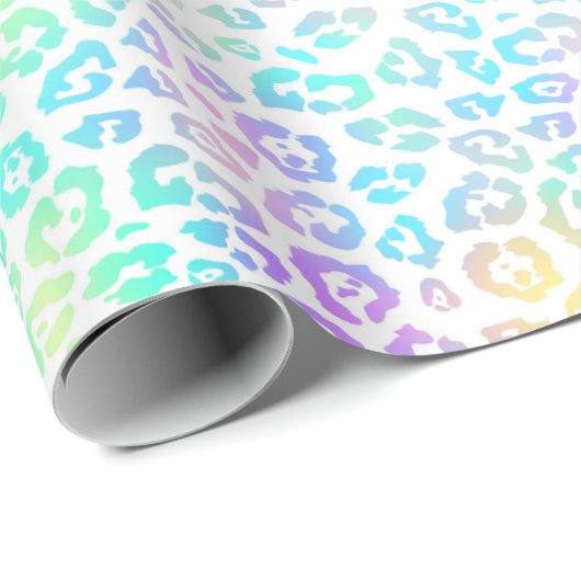 Pastel Rainbow Leopard Muster Geschenkpapier (Rolleneckpunkt)