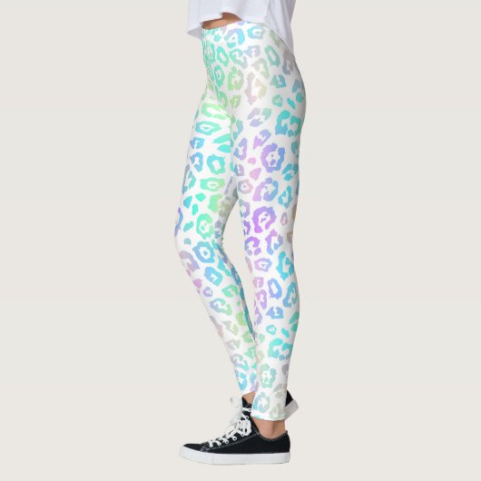 Pastel Rainbow Leopard Muster Leggings (Links)