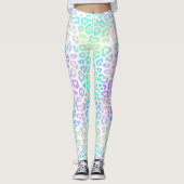 Pastel Rainbow Leopard Muster Leggings (Vorderseite)