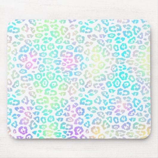 Pastel Rainbow Leopard Muster Mousepad (Vorne)
