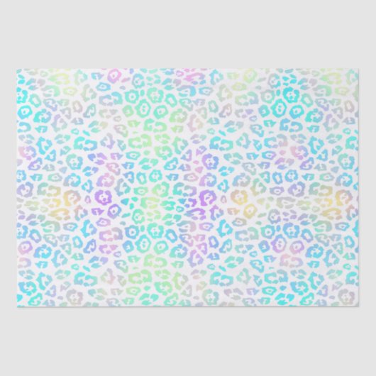 Pastel Rainbow Leopard Muster Seidenpapier (Vorderseite)