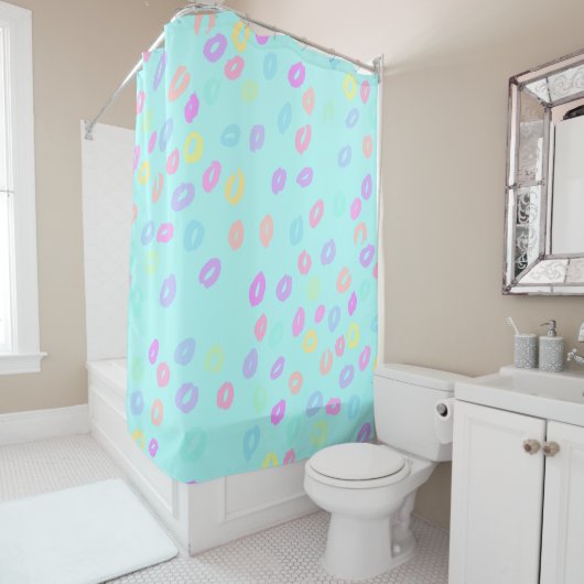 Pastel Rainbow Leopard Print Duschvorhang (Beispiel)