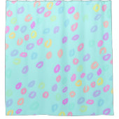 Pastel Rainbow Leopard Print Duschvorhang (Vorderseite)