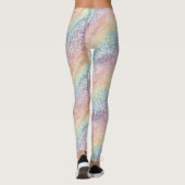 Pastel Rainbow Leopard Print Leggings (Rückseite)