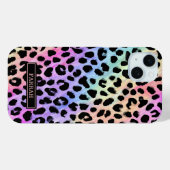 Pastel Rainbow Leopard Print Monogrammed Case-Mate iPhone Hülle (Rückseite (Horizontal))
