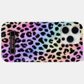 Pastel Rainbow Leopard Print Monogrammed Case-Mate iPhone Hülle (Rückseite (Horizontal))