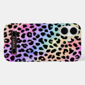 Pastel Rainbow Leopard Print Monogrammed Case-Mate iPhone Hülle (Rückseite (Horizontal))