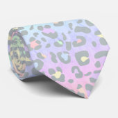 Pastel Rainbow Leopard Print Neck Tie Krawatte (Gerollt)