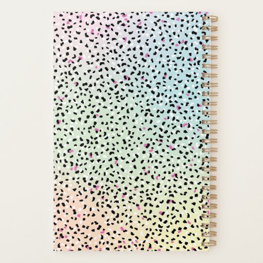 Pastel Rainbow Leopard Print Planer (Rückseite)