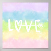 Pastel Rainbow Liebe Poster (Vorne)