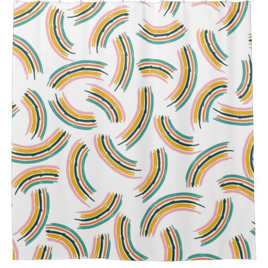 Pastel Rainbow Lines: Vintag nahtlos Duschvorhang (Vorderseite)