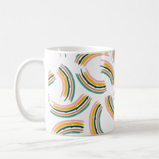 Pastel Rainbow Lines: Vintag nahtlos Kaffeetasse (Links)