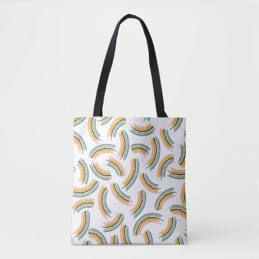 Pastel Rainbow Lines: Vintag nahtlos Tasche (Vorderseite)