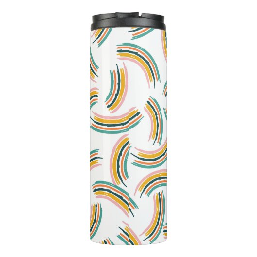 Pastel Rainbow Lines: Vintag nahtlos Thermosbecher (Rückseite)