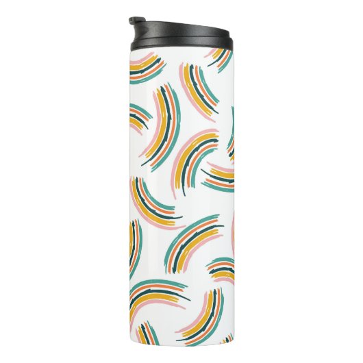 Pastel Rainbow Lines: Vintag nahtlos Thermosbecher (Nach rechts gedreht)