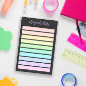 Pastel Rainbow List Black Background Individuelle Post-it Klebezettel
