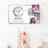 Pastel Rainbow Logo Salon Stylist Marketing Fotos Banner (Insitu)