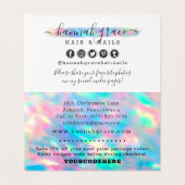 Pastel Rainbow Logo Stylist Client Danke Karte (Innenseite Aufgefaltet)
