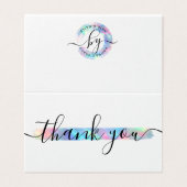 Pastel Rainbow Logo Stylist Client Danke Karte (Außenseite Aufgefaltet)