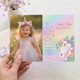 Pastel Rainbow Magical Birthday Thank You Card Feiertagskarte