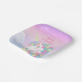 Pastel Rainbow Magical Unicorn Clouds Pappteller (Gewinkelt)