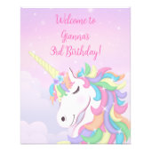 Pastel Rainbow Magical Unicorn Welcome Sign Fotodruck (Vorne)