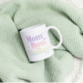 Pastel Rainbow "Mama Boss Badass" Tasse