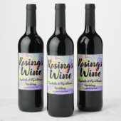 Pastel Rainbow Marbling Weinetikett (Flaschen)