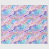 Pastel-Rainbow-Marmor mit Gold Glitzer Geschenkpapier (Flach)