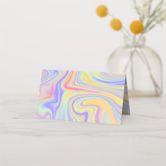 Pastel-Rainbow-Marmorkarte oder Platzkarte (Rückseite)