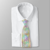 Pastel Rainbow mit Gold Geblüht Neck Tie Krawatte (Gebunden)
