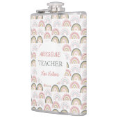 Pastel Rainbow mit Herzmuster Phantastischer Lehre Flachmann (Links)