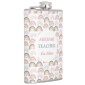 Pastel Rainbow mit Herzmuster Phantastischer Lehre Flachmann (Rechts)