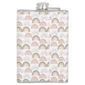 Pastel Rainbow mit Herzmuster Phantastischer Lehre Flachmann (Rückseite)