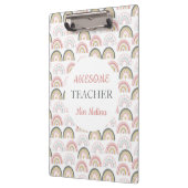 Pastel Rainbow mit Herzmuster Phantastischer Lehre Klemmbrett (Links)