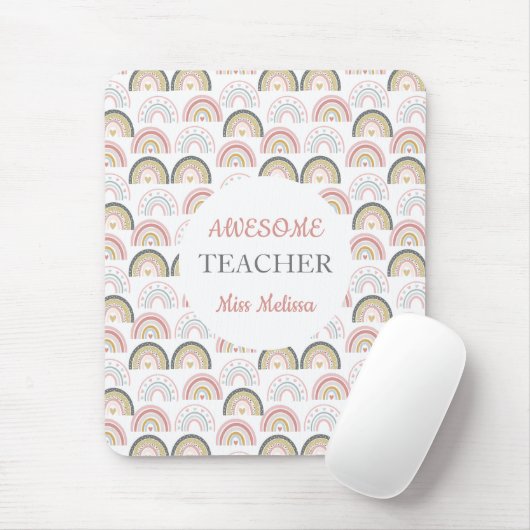 Pastel Rainbow mit Herzmuster Phantastischer Lehre Mousepad (Mit Mouse)