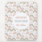 Pastel Rainbow mit Herzmuster Phantastischer Lehre Mousepad (Vorne)