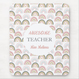 Pastel Rainbow mit Herzmuster Phantastischer Lehre Mousepad