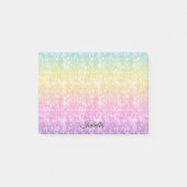 Pastel Rainbow mit Name in Script Personalisiert Post-it Klebezettel (Vorderseite)