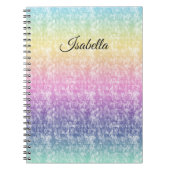 Pastel Rainbow mit Skriptname oder Text Notizblock (Vorderseite)