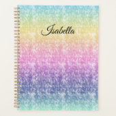 Pastel Rainbow mit Skriptname oder Text Planer (Vorderseite)
