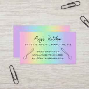 Pastel Rainbow mit Spoons Business Cards Visitenkarte