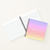 Pastel Rainbow mit weißer Typografie-Affirmation Notizblock (Innenseite)