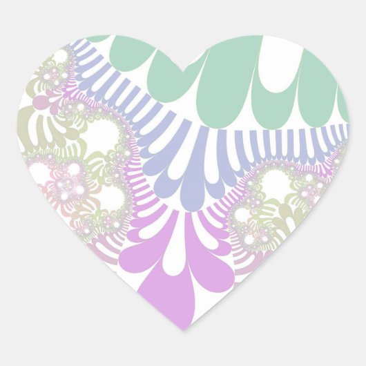 Pastel Rainbow Mod Herz-Aufkleber (Vorderseite)